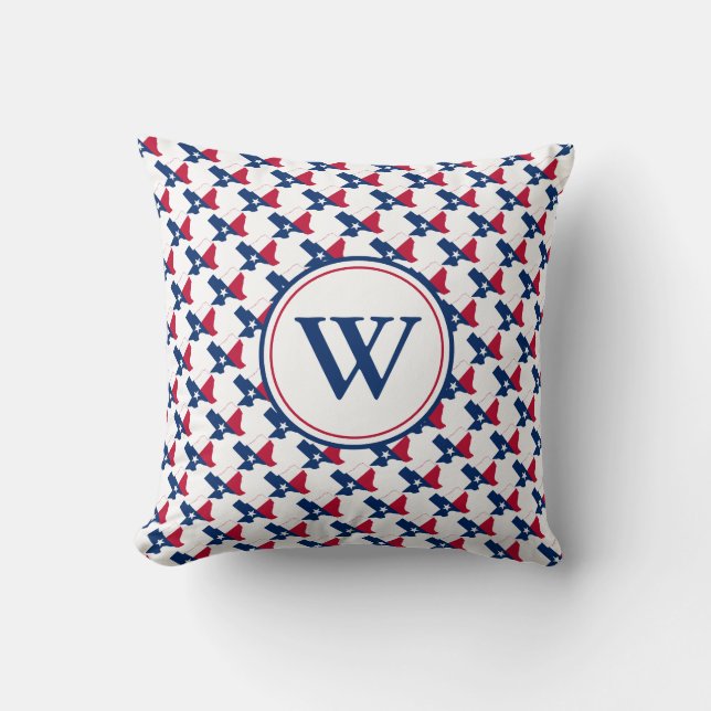 TEXAS Flag Custom Monogram Throw Pillow (Front)