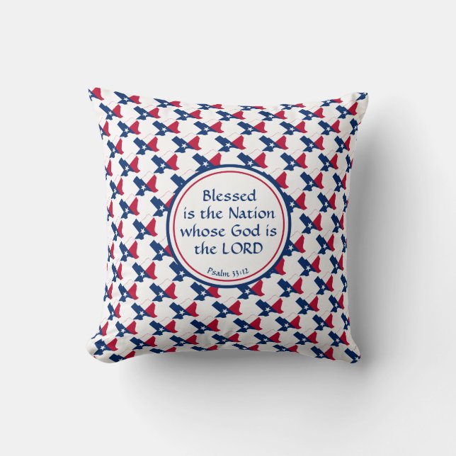 TEXAS Flag Custom Scripture Throw Pillow (Front)
