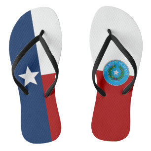 Texas flag flip flops