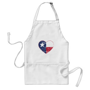 Texas Flag Heart Distressed Standard Apron