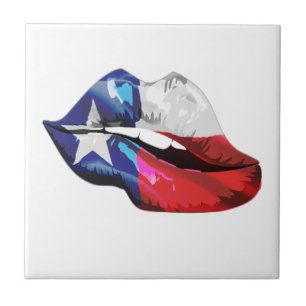 Texas Flag Lips Tile