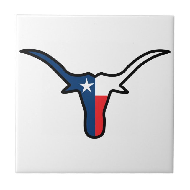 Texas Flag Longhorn Tile (Front)