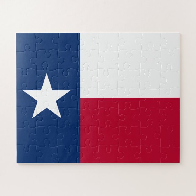 Texas Flag: Longhorns, The Texan Lone Star State Jigsaw Puzzle (Horizontal)