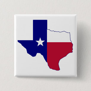 Texas Flag Map 2 Inch Square Button