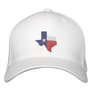 Texas Flag Map Embroidered Hat