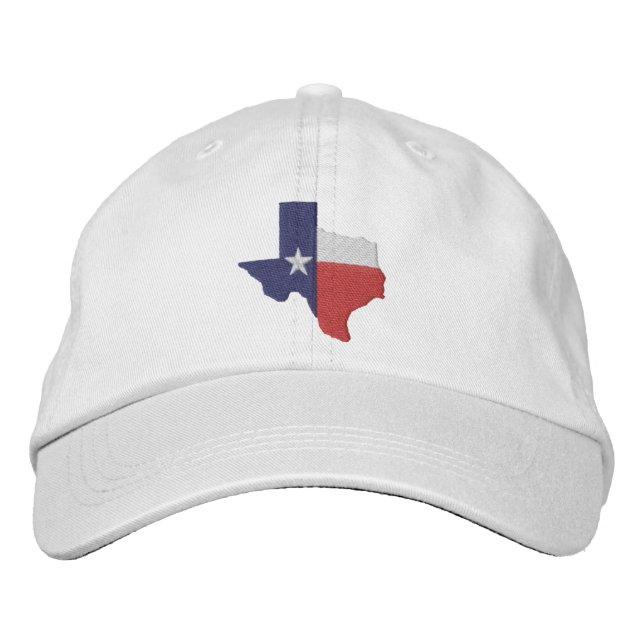 Texas Flag Map Embroidered Hat (Front)
