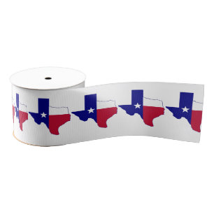 Texas Flag Map Grosgrain Ribbon