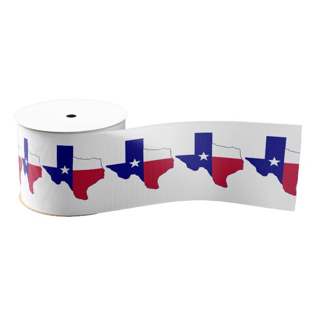 Texas Flag Map Grosgrain Ribbon (Spool)