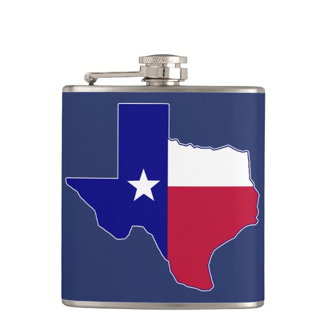Texas Flag Map Hip Flask (Front)