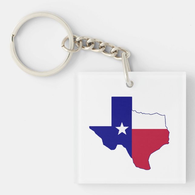 Texas Flag Map Keychain (Front)
