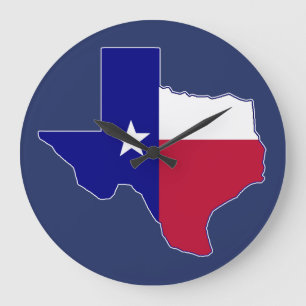 Texas Flag Map Large Clock