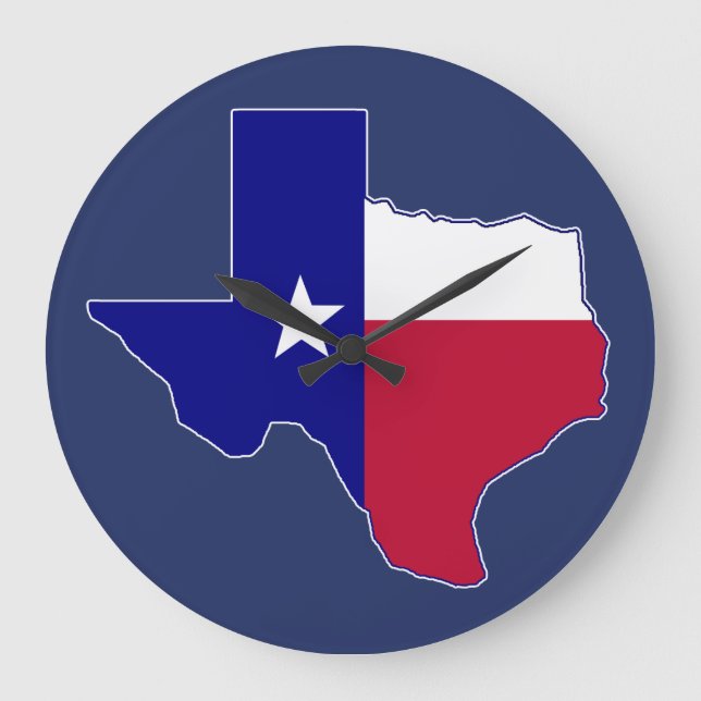 Texas Flag Map Large Clock (Front)