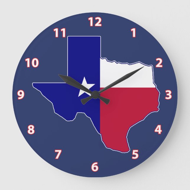 Texas Flag Map Large Clock (Front)