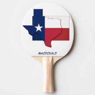 TEXAS FLAG & MAP Personalized Ping Pong Paddle