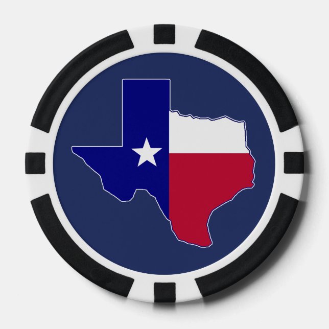 Texas Flag Map Poker Chips (Front)