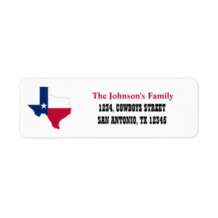 Texas Flag map Retourner les étiquettes d'adresse