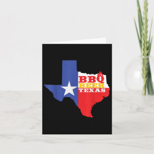 Texas Flag Map Summer Barbecue Funny Beer Bbq Love Card