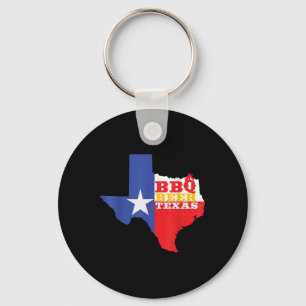 Texas Flag Map Summer Barbecue Funny Beer Bbq Love Keychain