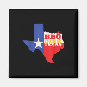 Texas Flag Map Summer Barbecue Funny Beer Bbq Love Magnet