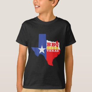Texas Flag Map Summer Barbecue Funny Beer Bbq Love T-Shirt