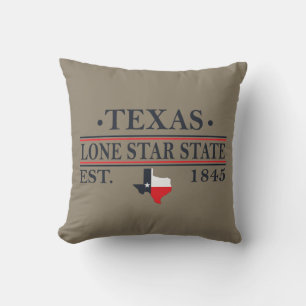 Texas flag map the lone star state throw pillow