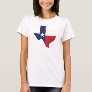 Texas Flag Map Women's White T-Shirt