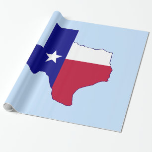 Texas Flag Map Wrapping Paper