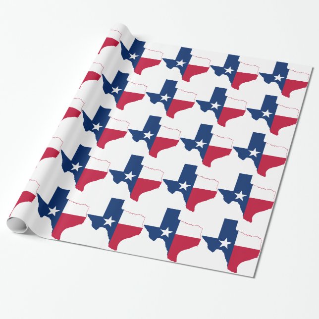 Texas flag map wrapping paper (Unrolled)