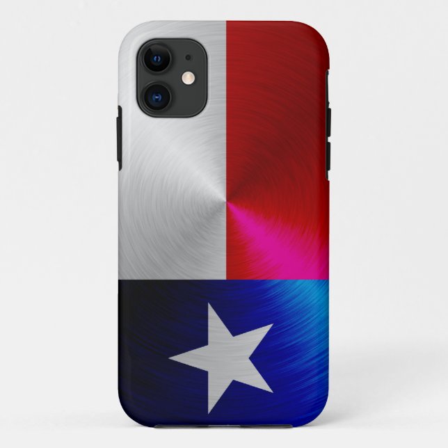 Texas Flag; metal-look iPhone 5 Case (Back)
