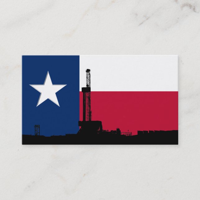 Texas Flag Oil Drilling Rig Business Card (Front)