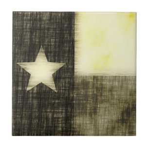 TEXAS FLAG OLD DRAWING TILE