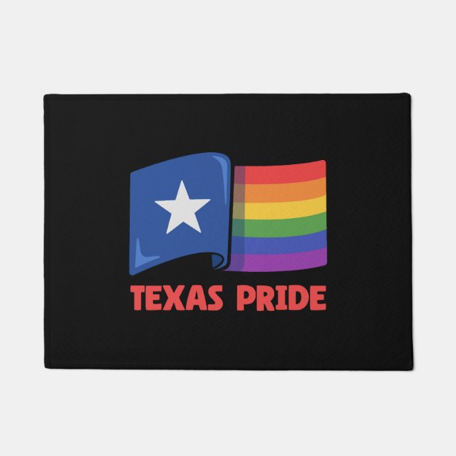 Texas Flag Rainbow Design for proud LGBT+ Texans Doormat (Front)