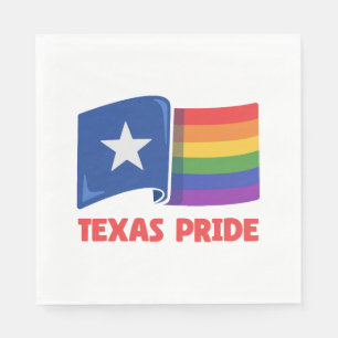 Texas Flag Rainbow Design for proud LGBT+ Texans Napkin