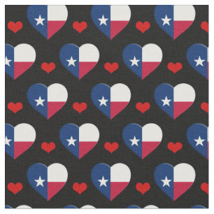 Texas Flag & Red Heart fashion Fabric / USA