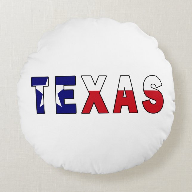 Texas Flag Round Pillow (Front)