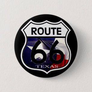 Texas Flag Route 66 Shield 2 Inch Round Button
