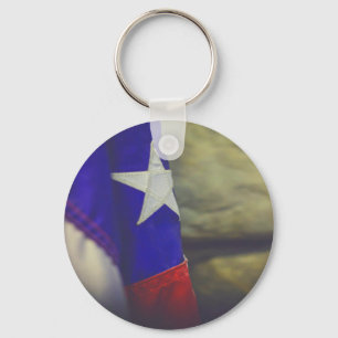 Texas Flag Rustic Lone Star State USA Keychain