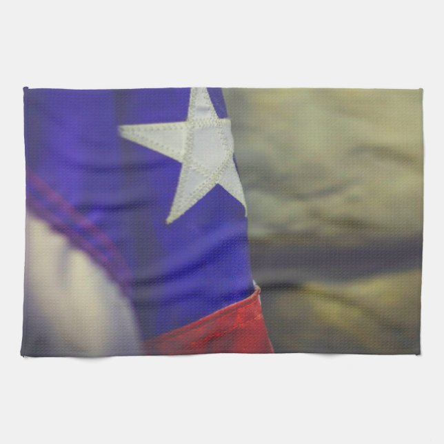 Texas Flag Rustic Lone Star State USA Kitchen Towel (Horizontal)