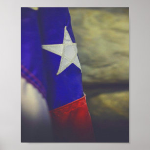 Texas Flag Rustic Lone Star State USA Poster