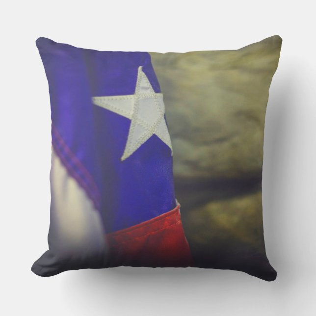 Texas Flag Rustic Lone Star State USA Throw Pillow (Front)