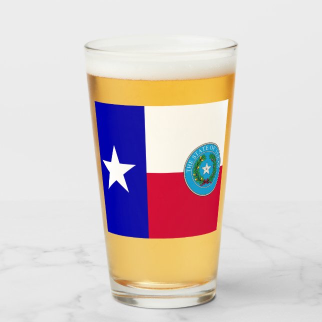 Texas flag-Seal Glass (Front Filled)