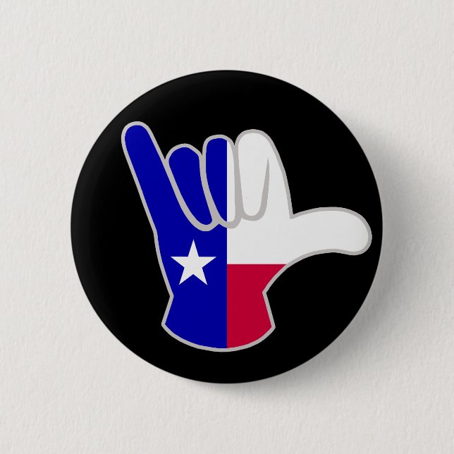  Texas flag Shaka 2 Inch Round Button (Front)