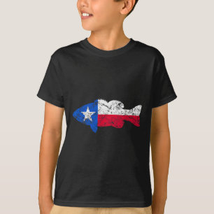 Texas Flag Smallmouth B Fishing  T-Shirt