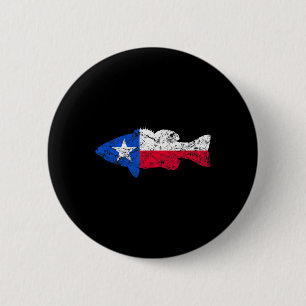 Texas Flag Smallmouth Byb Fishing  2 Inch Round Button