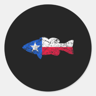 Texas Flag Smallmouth Byb Fishing  Classic Round Sticker