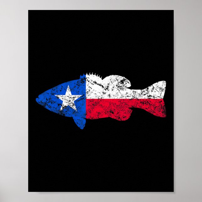 Texas Flag Smallmouth Byb Fishing  Poster (Front)