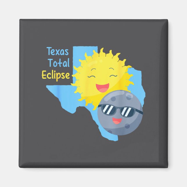Texas Flag Solar Eclipse Total Illustration Magnet (Front)