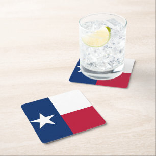 Texas flag square paper coaster