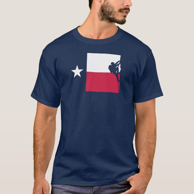 Texas Flag T-Shirt - Rock Climbing (Front)