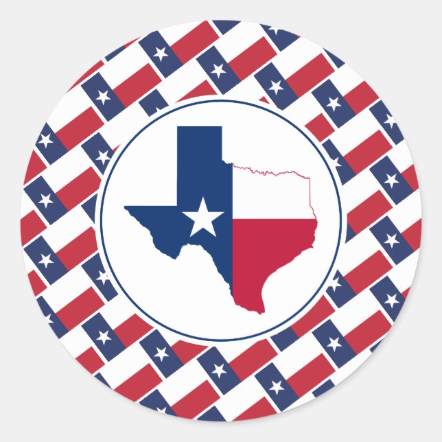 TEXAS FLAG Texan Map Stylish Patriotic Classic Round Sticker (Front)